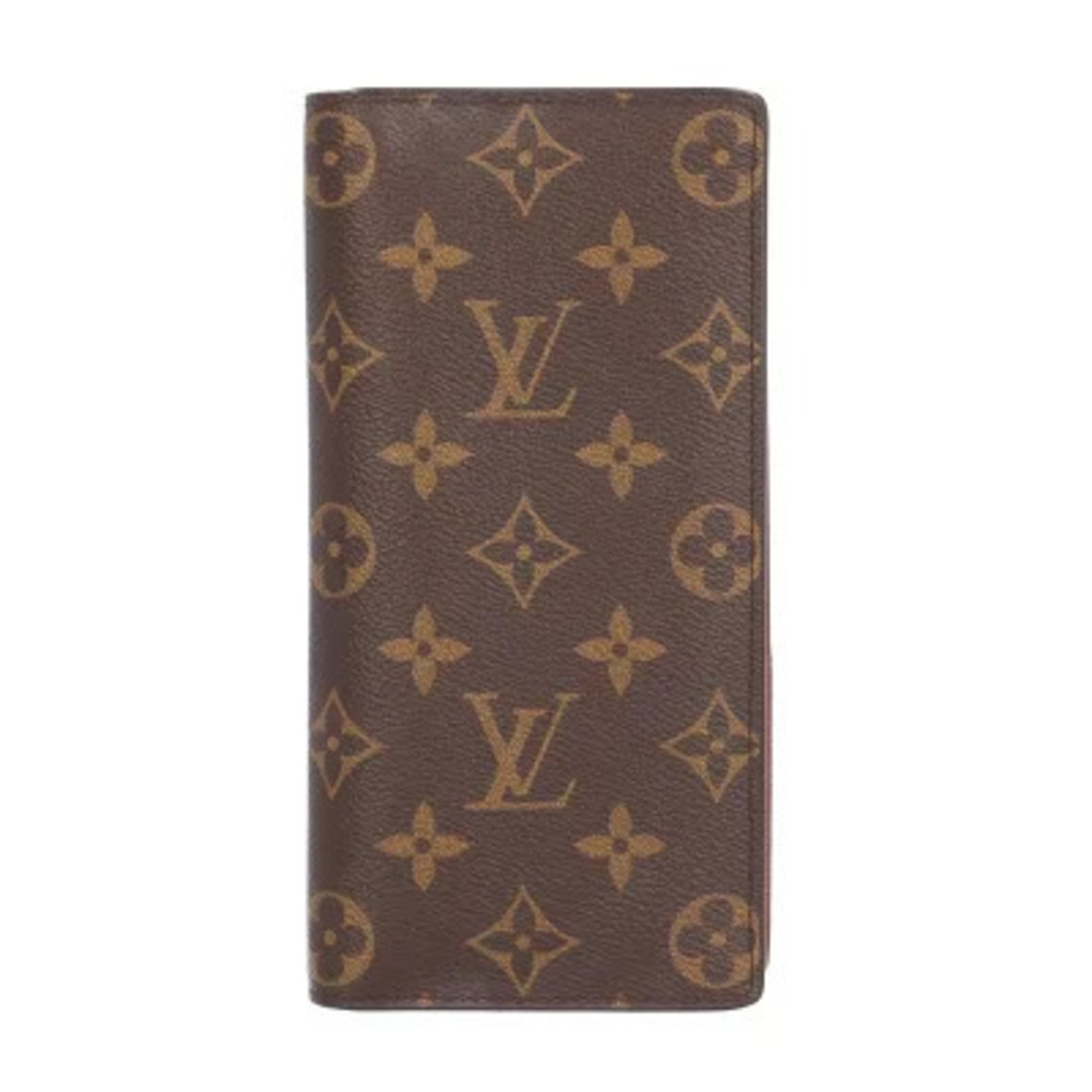 Louis Vuitton Portefeuille Brazza Monogram Long Wallet Canvas Bi fold